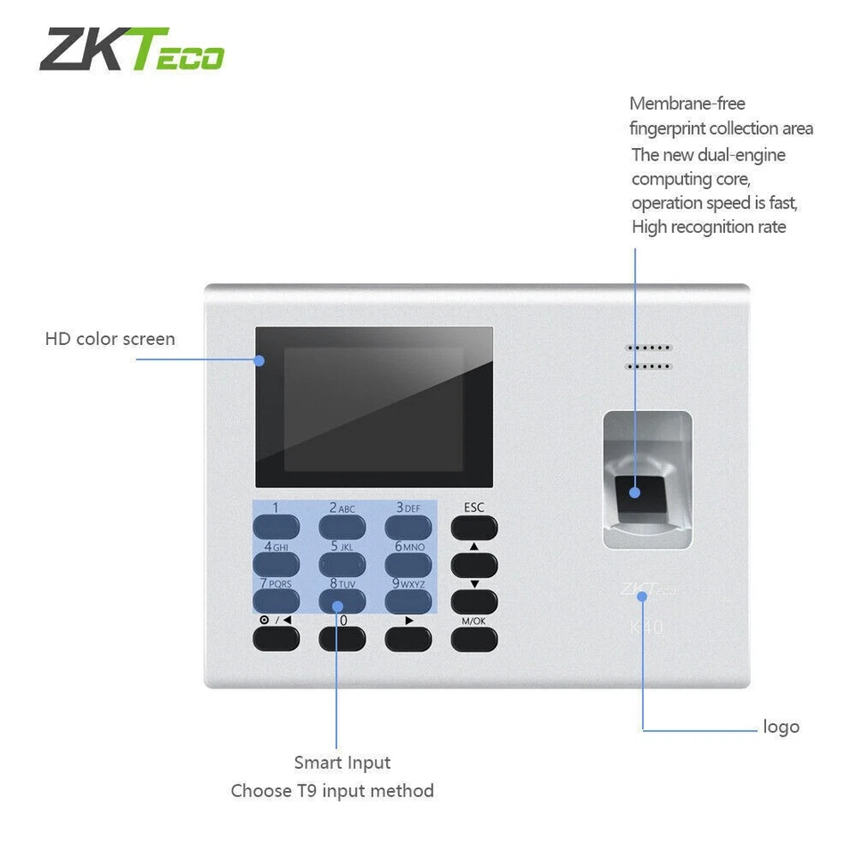 ZKTeco K40 Pro Biometric Fingerprint Time Attendance System