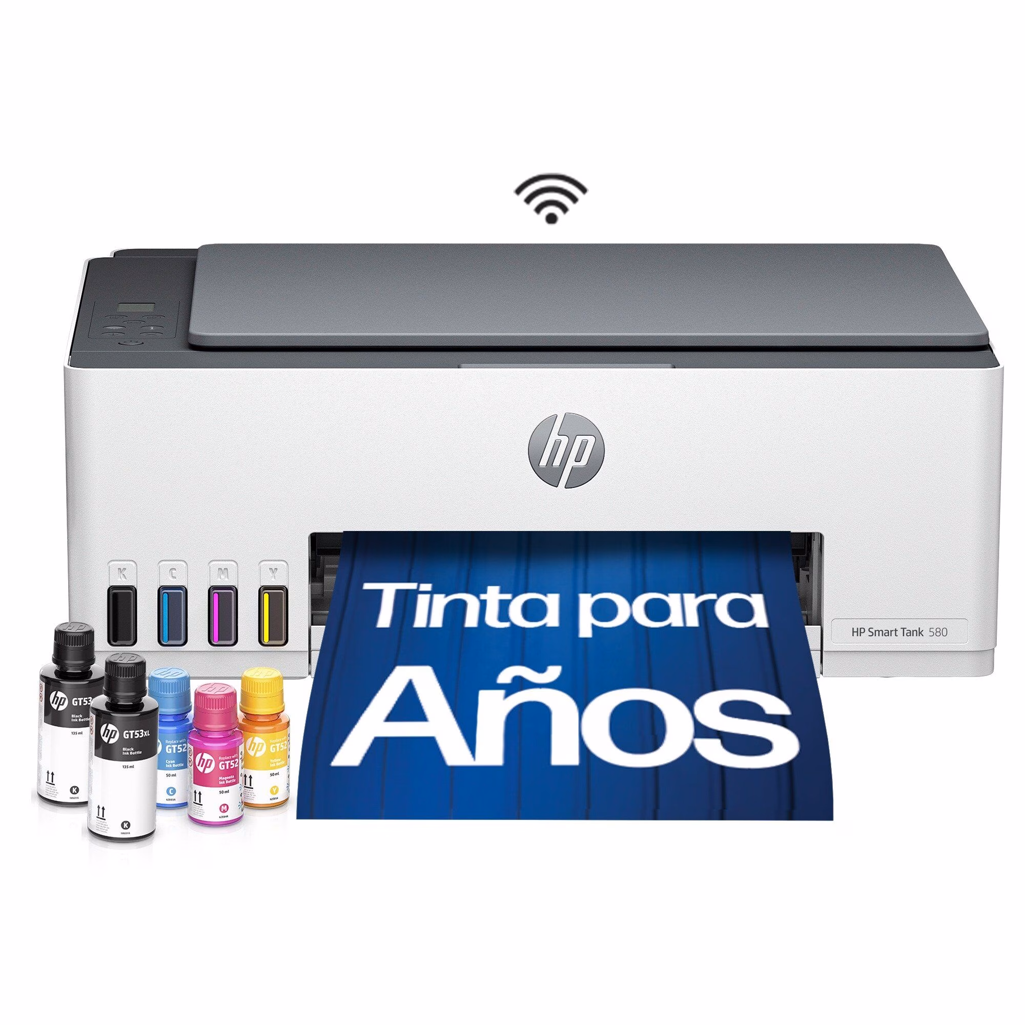 HP Smart Tank 580 Multifunction Color Printer, Wi-Fi, Smart App, and Scanner (1F3Y2A)